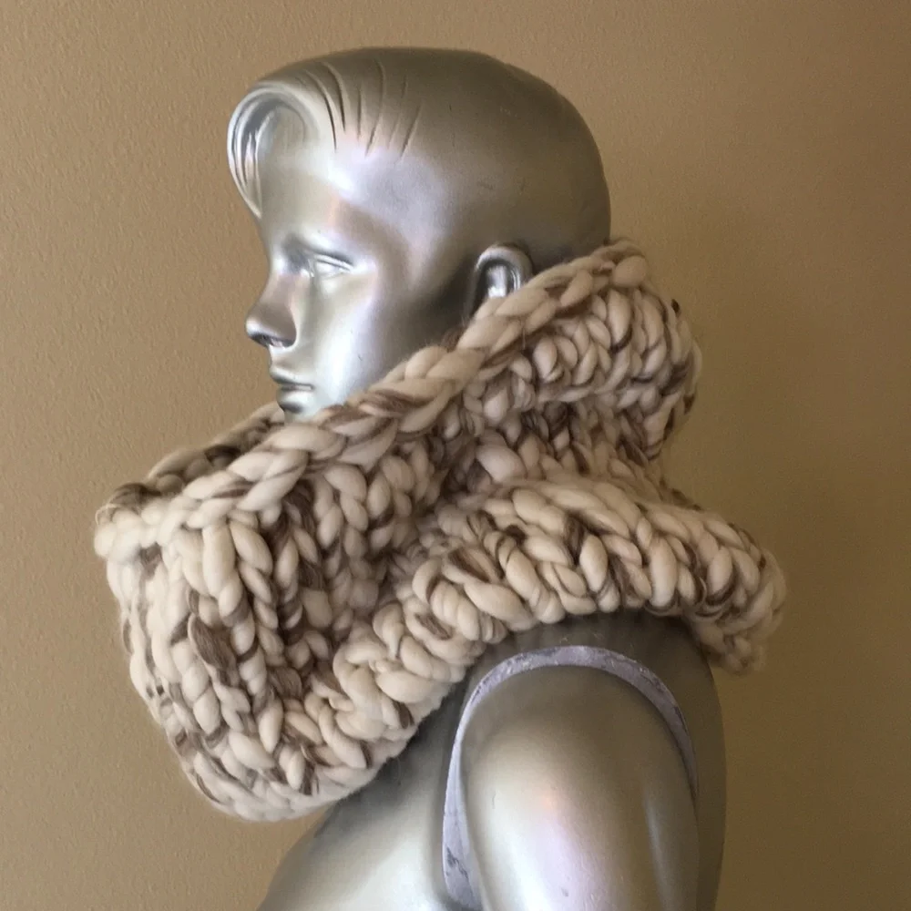 MISCHA LAMPERT LARGE SNOOD WHITE/MARBLE